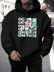 Fashionable Men's Hoodie With Print - [Red] - View 6