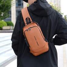 1pc Men's Multi-Functional Convertible Chest Bag | Waterproof USB Charging Crossbody Waist Pack | Fashion Casual Sling Bag For Office Business Teacher Holiday Gift All Seasons - Multicolor - View 3