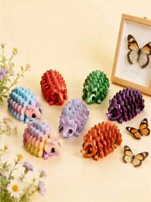 3D打印可爱刺猬，关节可动，逼真的迷你刺猬工艺品，万圣节和复活节热门商品 - 彩色 - 查看 2