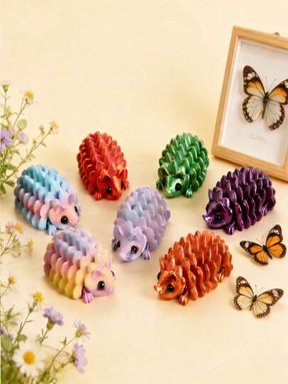 3D打印可爱刺猬，关节可动，逼真的迷你刺猬工艺品，万圣节和复活节热门商品