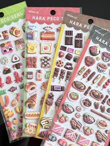 趣味日式料理3D泡沫贴纸 寿司 便当 巧克力 面包贴纸 - 彩色 - 查看 1