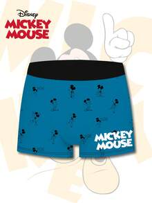 Disney 时尚迪士尼3D蓝色米奇印花男士平角内裤，日常休闲必备内衣 - 彩色 - 查看 2