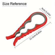 4-In-1 Jar Opener For Bottle And Lid Removal Non Slip Grip Kitchen Tool For Long Nails, Beautiful Women, Easy To Grip Bottle Opener Handle, Comfortable And Durable Plastic Kitchen Tool, Easy To Open Lid Design. - Red-b - View 3