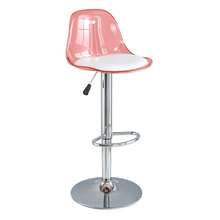 バーチェア カウンター椅子 昇降式 ハイチェア バースツール 360度回転 高さ調節可能 背もたれ付き オフィススツール - スイカピンク - チェックする 10