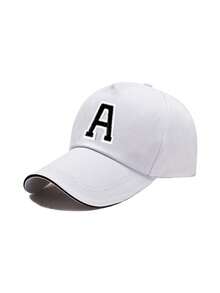 1pc Kids' 26 Letter Baseball Cap, Unisex Outdoor Sun Hat, Daily Wear, UV Protection, Comfortable & Fashionable - White - View 10