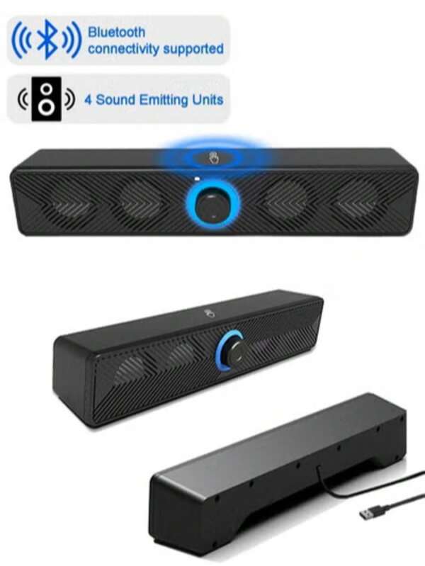 Altavoces para computadora, altavoces para juegos, sistema de sonido inalámbrico con graves profundos y aumento de volumen para computadoras de escritorio, proyectores, consolas de juegos, portátiles, computadoras y televisores