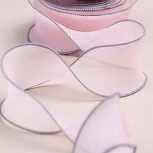 Colorful Edge Chiffon Sheer Ribbon DIY Bow Hair Accessories Flower Shop Fresh Flower Packaging Double-Sided Burnt Edge Fishtail Tulle Ribbon - Multicolor - View 9