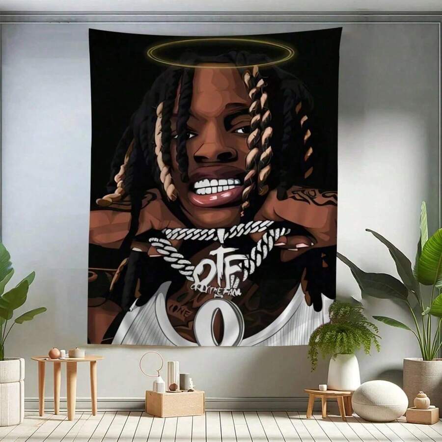 Rapper K-King Cool V-Von Hippie Wall Hanging Tapestries Bohemian Wall Tapestries Mandala INS Home Decor - 1PC - 查看 1