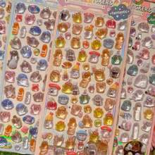 Nuevas calcomanías de cristal con relieve de la familia fantasmal, calcomanías de pegatinas de dibujos animados para decoración de teléfonos - Multicolor - Ver 1