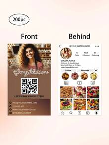 200pcs Personalized Business Cards,Bakery Business Card Template, Customize Photo And Text,Baking Business Cards, Cafe Business Card, Cake Business Card, Custom Design, Business Card, Canva Editable - A - View 9