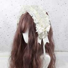 哥特萝莉发箍，白色天使翅膀蕾丝头饰，复洛克风格发箍，暗黑甜美可爱发饰，适合万圣节角色扮演、圣诞派对、情人节、送给女友的生日礼物、日常佩戴和拍照道具，轻萝莉风格必备单品，手工制作，适合萝莉、节日、圣诞节、万圣节、新年派对服装 - 彩色 - 查看 11