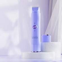 二合一女士电动剃须刀、女士电动理发器、女士电动比基尼修剪器，适用于面部、手臂、腿部和身体，理想的新年礼物 - 時尚款 - 查看 12