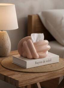 Cirelle 1pc Knot Design Ceramic Tissue Box, Tissue Box Cover, Napkin Dispenser Container, Funny Tissue Holder, Tissue Storage Box For Bathroom Living Room Bedroom Vanity Countertop, Home Essentials - Multicolor - View 5