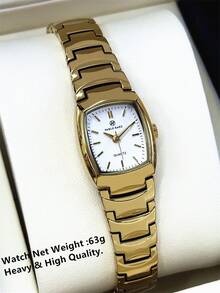 Pablo Raez 1pc 18K Gold Ladies Watch Golden Jewelry Women Dress Wristwatches Luxury Stainless Steel Original Charming Metal Steel Bracelet - one-size - View 4