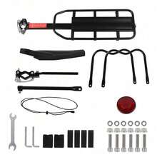 Aluminum Alloy Bicycle Rear Pannier Rack Mountain Bike Rear Carrier With Adjustable - Black - View 1