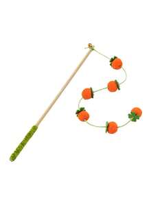 Bountiful Tomato Cat Teaser Wand, Felt Bell Persimmon Cat Toy, Pet Toy - Multicolor - View 11
