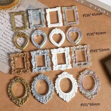 20个波西米亚风镀金浮雕树脂迷你相框，DIY墙面艺术展示，家居墙面装饰相框，复古设计，摄影背景道具 - 多款式 - 查看 10