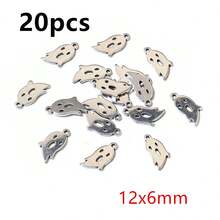 20pcs Stainless Steel Small Charms Ghost Moon Butterfly Star Cute Pendant Charm DIY Jewelry Making Accessories Necklace Bracelet - Steel - View 11