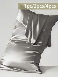 1/2/4 Pcs Luxury Silky Soft Pillowcase - Breathable & Skin-Friendly, Cool Touch, Envelope Closure - Machine Washable, Silk-Like Satin Pillowcase, Single Person Icy Silk Satin Pillowcase, Gift (For Her), Valentine's Day Gift, Mother's Day Gift, Personalized Gift - Burgundy - View 2