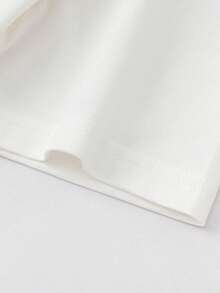 Balabala 男女童休闲T恤，柔软纯棉短袖上衣，印有夏季标语图案 - 本白 - 查看 4