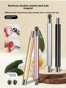 Nail Art Double-Headed Magnet Small Wand Strong Cat's Eye Magnet With Steel Ball Wide Glass Beads Cat's Eye - Multicolor - View 2