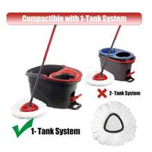 Mop Head Replacement, 3 Pack Spin Mop Refill Replace Head Compatible O Cedar Easywring 1-Tank System, Great Cleaning Power, Microfiber, Helper Housework, Machine Washable Easy-To-Replace, White - A - Xem 5