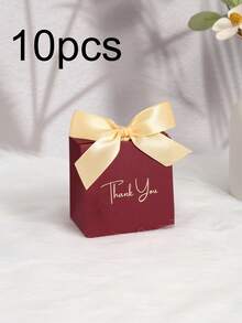 5/10pcs Mini Gift Boxes, Special Paper Material Solid Color Gift Boxes With Bow Ribbon, Foil "Thank You" Text, Suitable For Various Festivals, Parties, Weddings, Birthdays Small Gift Decoration, Christmas Candy, Chocolate, Snacks And Small Gift Packaging - Multicolor - View 18