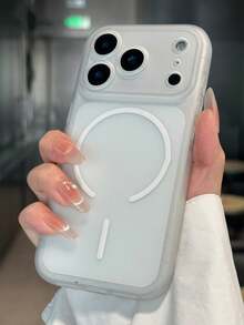 磁吸式磨砂半透明防摔保护壳，兼容 17 Pro Max、15、17、16 Pro、16、12、13、15 Pro Max、14、15、16 Plus、17 Air，简约设计 - 透白 - 查看 4