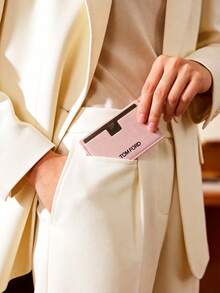 Tom Ford Pink Card Holder Mirror. Portable Double-Sided Mirror. New SS26 Fashion. Travel Essential. Exquisite And Stylish Leather Case Makeup Mirror. Portable Makeup Touch-Up Mirror. Suitable For Everyday Use, A Great Gift For Your Girlfriend. - Pink - View 6