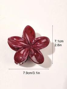 1个酒红色大理石纹扎染花朵发爪夹，适合海滩度假和日常使用，是妇女节礼物的理想之选。发夹、发卡、发抓夹、发爪夹，秋冬夏季必备发饰。 - 彩色 - 查看 3
