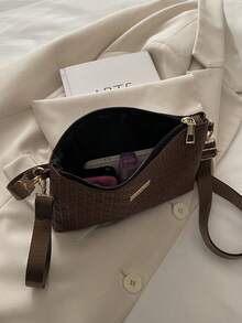 Túi xách nữ đan bằng rơm mới, túi đeo vai đa năng, túi vuông nhỏ độc đáo, bán sỉ, mùa xuân/hè. - màu nâu - Xem 9