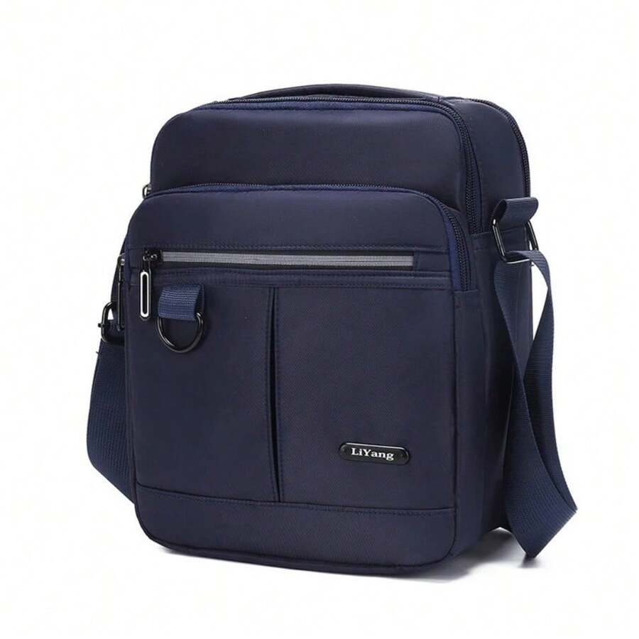 Men's Large Capacity Multi-Compartment Shoulder Bag - Blue - View 1