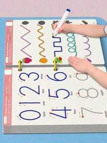 2-8岁儿童专注力控笔训练卡，学前儿童书写练习思维发展早期教育教学工具 - 彩色 - 查看 1