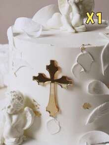 1pc/3pcs/5pcs Cross Cake Topper, Suitable For Communion, Baptism, Christening, Communion Cake, Christmas, Easter, Christian Birthday, Dessert Table, Cake, Baking, Party And Other Occasions - Gold - View 7