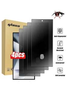 Bộ 4 miếng dán bảo vệ màn hình riêng tư tương thích với Samsung Galaxy S21/S22/S23/S24 Ultra/S24 FE/S25 Ultra/S25/S26 Ultra/S26/S26 Plus, thiết kế viền đen hẹp, chống nước, chống bám vân tay, chống trầy xước, chống sốc, bảo vệ màn hình riêng tư, thích hợp sử dụng hàng ngày, văn phòng, nhà. Miếng dán bảo vệ màn hình điện thoại, phụ kiện điện thoại, chống nhìn trộm, chống sốc, chống rơi, chống trầy xước. - màu đen - Xem 32