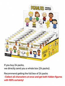 Peanuts 1个官方花生漫画系列盲盒3D立体人偶挂件，包含史努比、查理·布朗、莱纳斯·范·佩尔特、莎莉·布朗、露西·范·佩尔特，可作背包装饰、动漫人物钥匙扣或生日礼物 - 彩色 - 查看 9