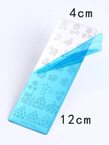 4PCS Flower And Plant Nail Templates, Dandelion, Rose, Cherry Blossom, And Flower Leaf Pattern Design Nail Printing Boards, DIY Nail Printing Stainless Steel Templates For Spring And Summer, Nail Tools - Silver - View 3