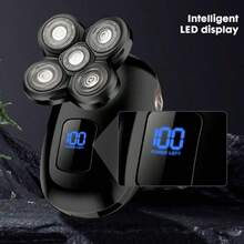 Electric Shaver, Electric Bald Head Shaver, Rotary Shaver, IPX6 Waterproof, Wet And Dry Use, Easy To Clean, Contour To The Face, Floating Head, Screen Display, Type-C Charging, Underarm, Leg, Arm, Body Hair Removal Tool, Holiday Gift.400 MAh Battery - Bộ đồ đen - Xem 5