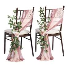 Eucalipto Artificial 2pcs Plantas Decorativas Flores Artific f - Rosa - Ver 3