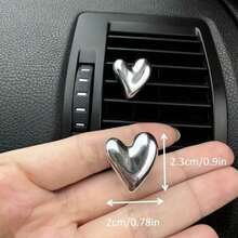 Conjunto de 2 clipes decorativos em formato de coração para saída de ar do carro, acessórios para interior do veículo. - A - Ver 4
