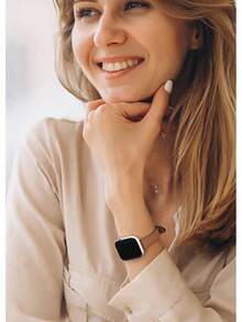 Women's Ultra-Thin Leather Watch Band, Compatible With Apple Watch 40mm 38mm 41mm 42mm 44mm 45mm 46mm, Premium Synthetic Leather Strap, Slim Watch Wristband, Fit For Apple Watch Series 10 9 8 7 6 5 4 3 2 1 SE Ultra, Fashionable & Durable, Versatile - Brown - View 7