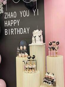 3/4/5/6pcs Paper Board Pedestal Stand, Foldable Column Stand, Wedding Prop, Floor Display Pillar, DIY Base Box With Round Top Foldable Paper Tube Column Base, Material: Paper, Load Bearing Capacity: 20kg - White - View 1