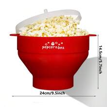 1pc HOTPOR Microwave Popcorn Popper Bowl, Silicone Material, Heat Resistant Popcorn Maker, Dishwasher, Multiple Colors Available, 3L Large Capacity, Suitable For Family Use - Multicolor - View 12