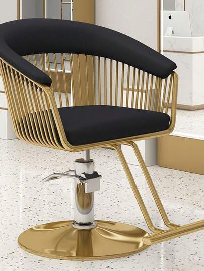 Sillon Para Peluqueria Barberia Negro Dorado