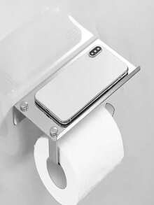 1pc Bathroom Tissue Roll Holder Storage Rack Bathroom Decor Fall Decor - Silver - View 2