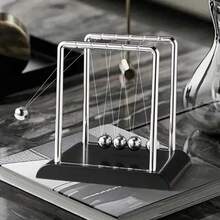 1pc Mini Newton's Cradle, Designed In Modern Minimalist Style, Made Of Metal; The Spheres Can Swing, Providing Dynamic Visual Effect. This Physics Teaching Decor Piece Is Suitable For Office Decoration, As Well As A Gift Or Housewarming Present. - 1PC - View 2