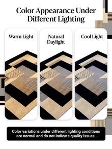 1 pieza Alfombra lavable de lana sintética con patrón geométrico moderno, apta para sala de estar y dormitorio - Multicolor - Ver 8