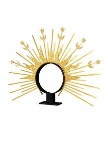 Sun Crown - Moon Star - Greek Goddess Golden Halo Headband, Crown Headpiece, Mary Headpiece, Renaissance Festival Wedding Role-Playing Accessories - Multicolor - View 4