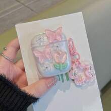 Bow-Knot Design Protective Case Suitable Compatible With Apple Bluetooth Earphones, Anti-Scratch And Drop-Proof Cover Compatible With Apple Bluetooth Wave Earphone Case - Clear - View 11