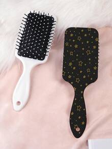 1pc Y2K Cartoon Series Air Cushion Comb, Classic Style Elements With Unique Star, Bow, Polka Dot, Heart Pattern Design, Smooth Straight Hair Comb, Made Of Durable PC+TPU Material, Suitable For Hair Care And Styling - Multicolor - View 13